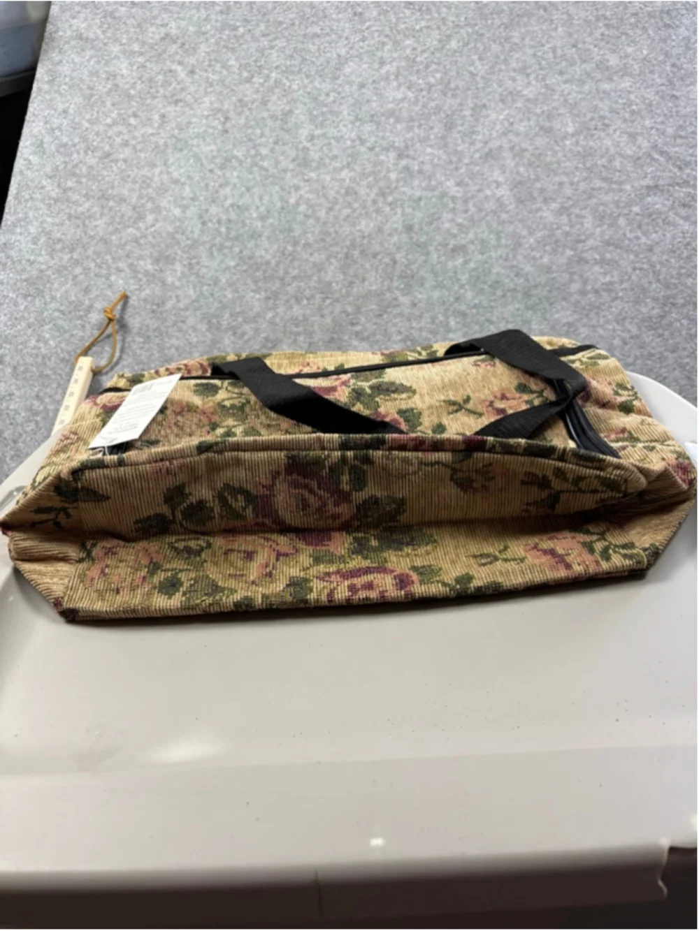 Vintage Bovano Floral Tapestry Tote Bag Large Travel Overnight Shoulder Bag NWT